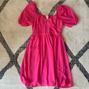 Neon pink Barbie dress